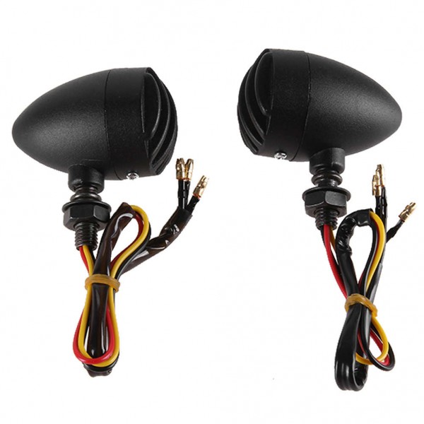 1Pair Motorcycle Black Grill Turn Signal Brake Stop Running Tail Lights