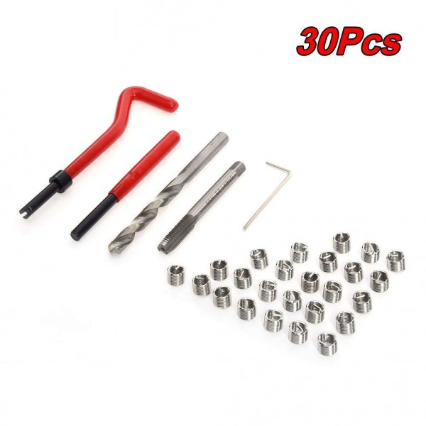 30 Piece M8 x 1.25 Thread Repair Insert Kit Compatible Car Pro Coil Tools