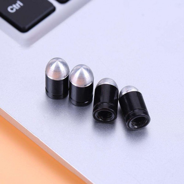 4pcs Aluminum Bullet Style Wheel Tire Valve Stem Caps Dust Covers