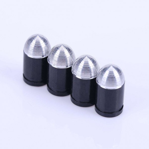 4pcs Aluminum Bullet Style Wheel Tire Valve Stem Caps Dust Covers