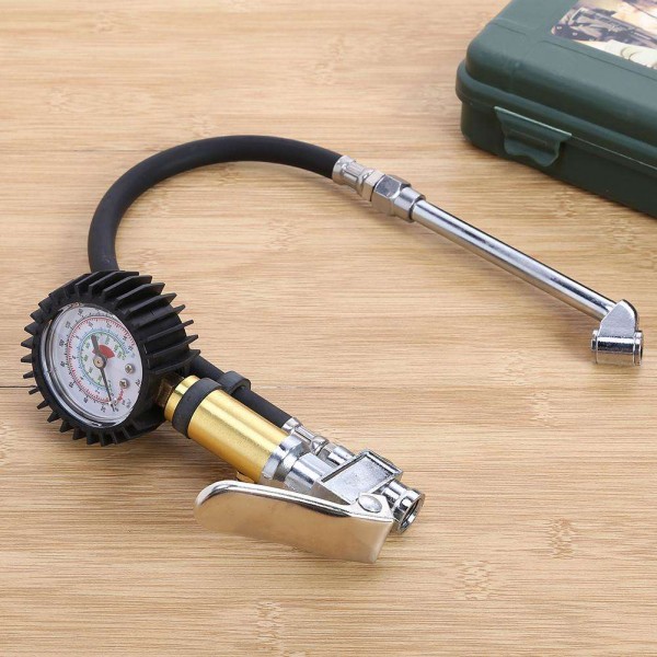 High Precision Tire Pressure Gun Gauge Manometer Air Inflator with Hose