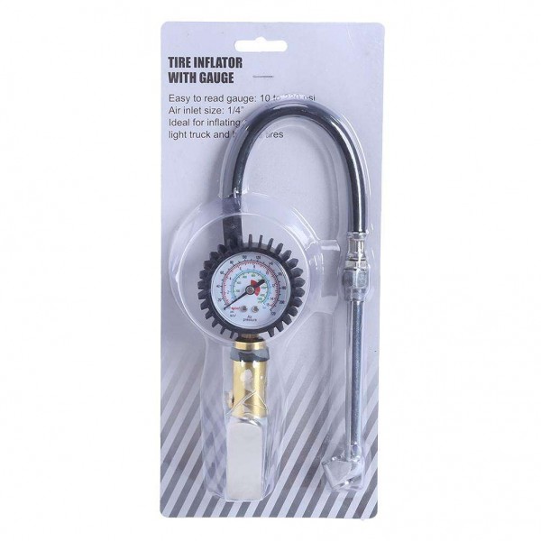 High Precision Tire Pressure Gun Gauge Manometer Air Inflator with Hose