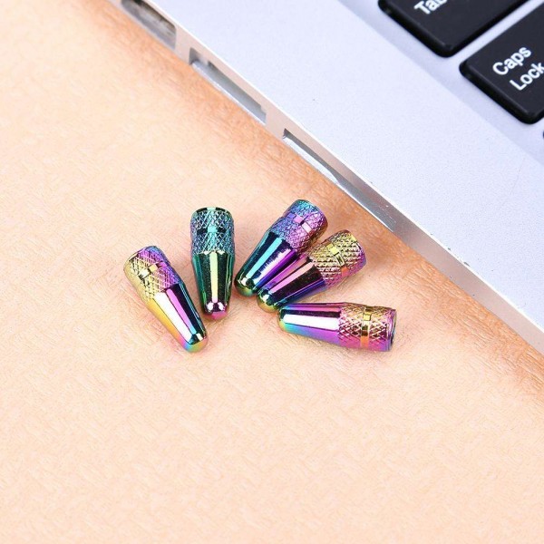 5pcs Rainbow Color Bicycle Aluminum High Pressure Caps for Presta Valves