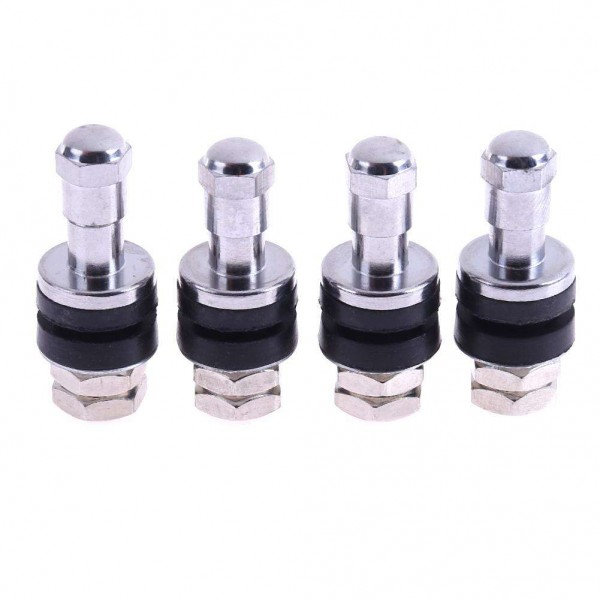 4pcs Tire Valve Stems Chrome Metal Bolt In High Pressure Flush Mount