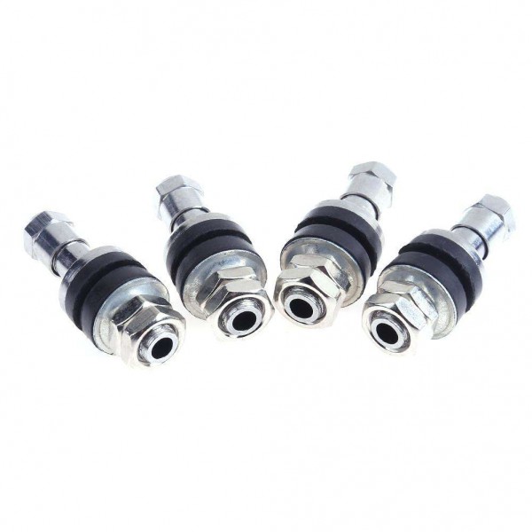 4pcs Tire Valve Stems Chrome Metal Bolt In High Pressure Flush Mount