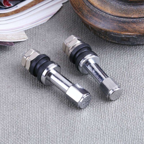 4pcs Bolt-in Aluminum Tubeless Wheel Tire Valve Stems with Dust Caps