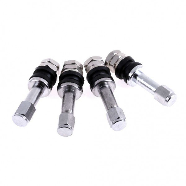 4pcs Bolt-in Aluminum Tubeless Wheel Tire Valve Stems with Dust Caps