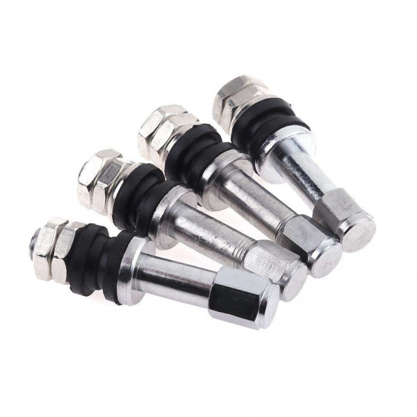 4pcs Bolt-in Aluminum Tubeless Wheel Tire Valve Stems with Dust Caps