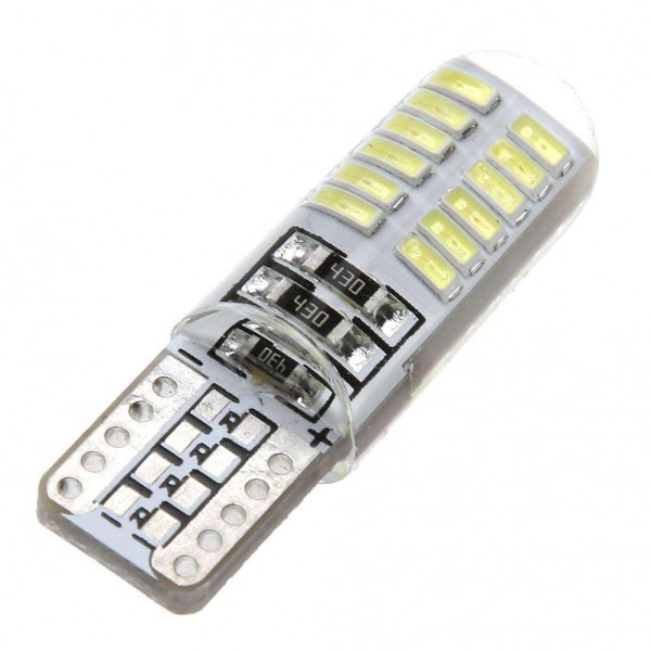 10pcs T10 W5W 24SMD 3014 LED Silica Tail Lights Brake Stop Rear Lamp