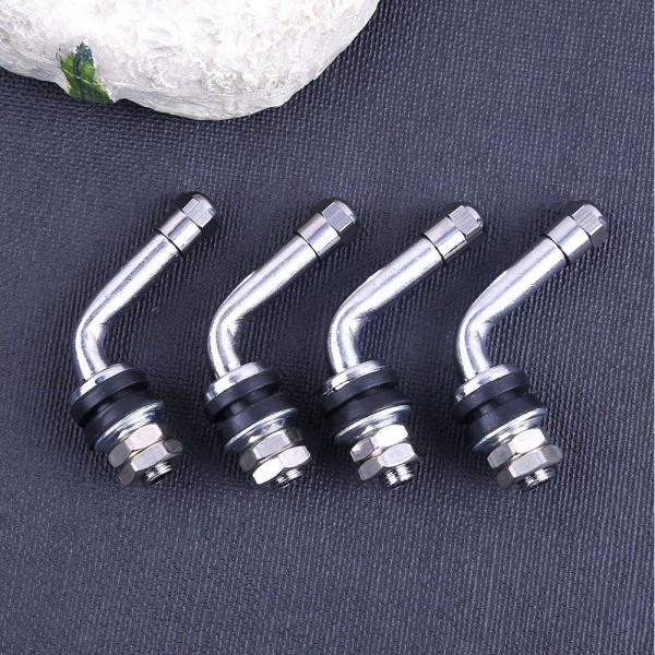 4pcs 90 Degrees Angle Bolt In Tubeless Chrome Plated Metal Tire Valve Stems