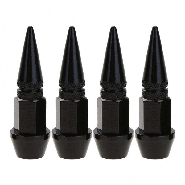 4pcs Aluminum Spike Shaped Car Bike Tire Valve Stem Dustproof Caps Covers 1