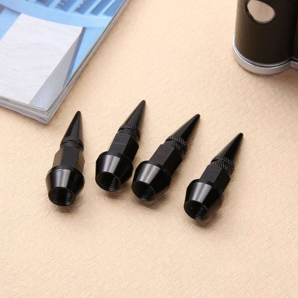 4pcs Aluminum Spike Shaped Car Bike Tire Valve Stem Dustproof Caps Covers 1