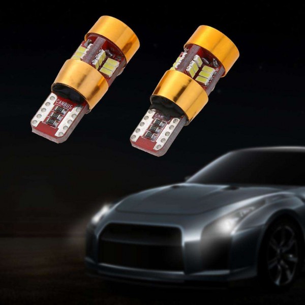 2pcs T10 3014 27SMD White LED 12V Car Width Light Reading Lamp Bulbs