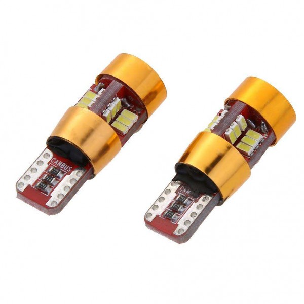 2pcs T10 3014 27SMD White LED 12V Car Width Light Reading Lamp Bulbs