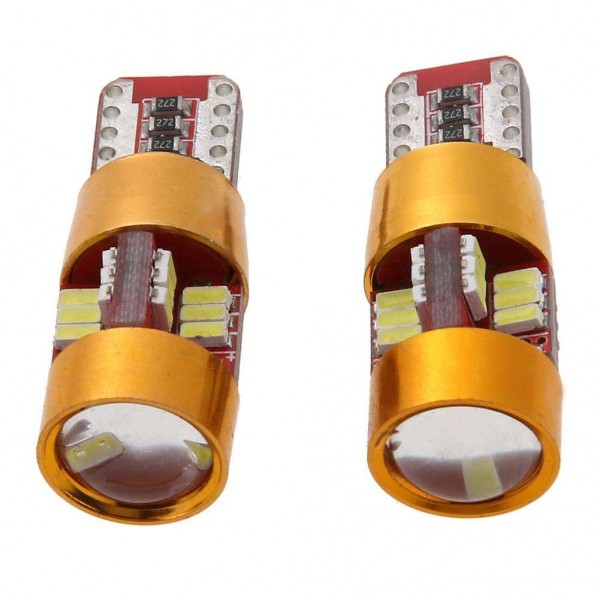 2pcs T10 3014 27SMD White LED 12V Car Width Light Reading Lamp Bulbs