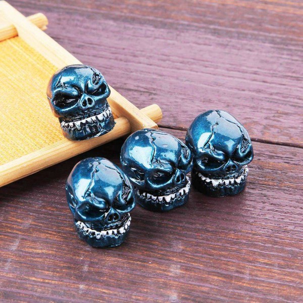 4pcs Aluminum Skull Head Universal Wheel Tire Valve Stem Caps Covers