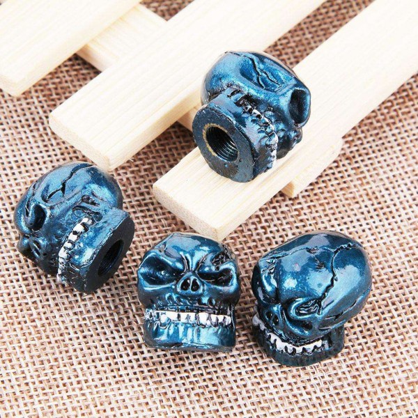 4pcs Aluminum Skull Head Universal Wheel Tire Valve Stem Caps Covers