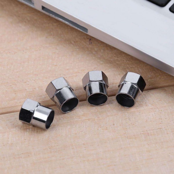 100pcs Chrome Plated Plastic Wheel Tire Valve Stem Caps for Schrader Valves