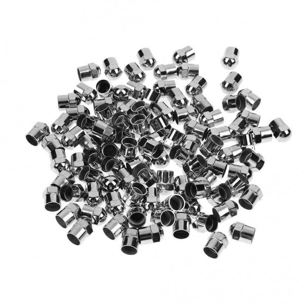 100pcs Chrome Plated Plastic Tire Valve Stem Cap Covers for Schrader Valves