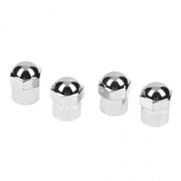 100pcs Chrome Plated Plastic Tire Valve Stem Cap Covers for Schrader Valves