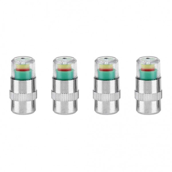 4pcs 2.4Bar Car Auto Tire Pressure Monitor Valve Stem Caps Indicator Covers