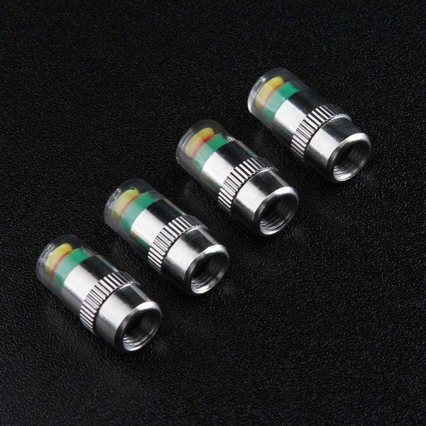 4pcs 2.4Bar Car Auto Tire Pressure Monitor Valve Stem Caps Indicator Covers