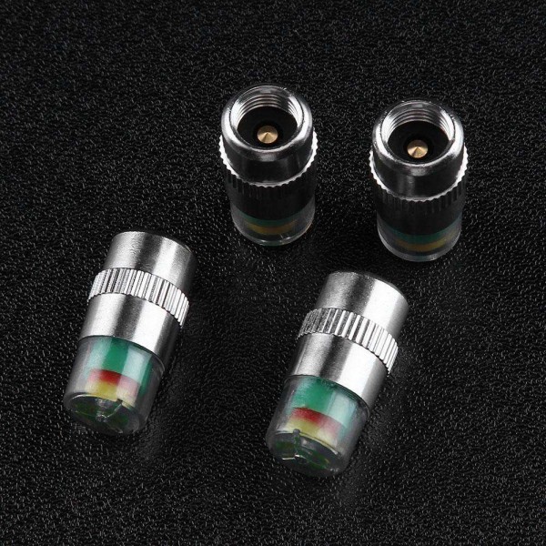 4pcs 2.4Bar Car Auto Tire Pressure Monitor Valve Stem Caps Indicator Covers