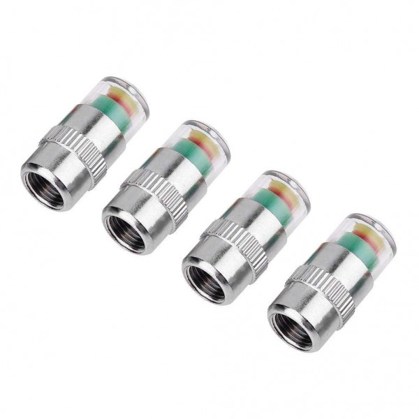 4pcs 2.4Bar Car Auto Tire Pressure Monitor Valve Stem Caps Indicator Covers