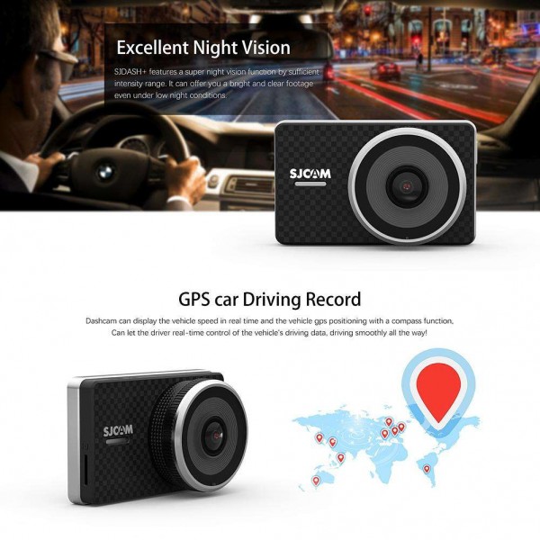 SJCAM SJDASH+ Dash Camera ADAS Dashboard Car DVR - BLACK