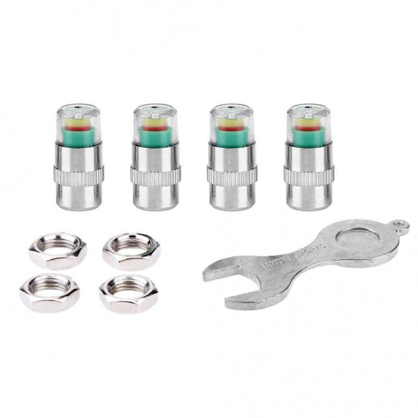 4pcs Car Auto Tire Pressure Monitor Valve Stem Caps Indicator Alert Covers