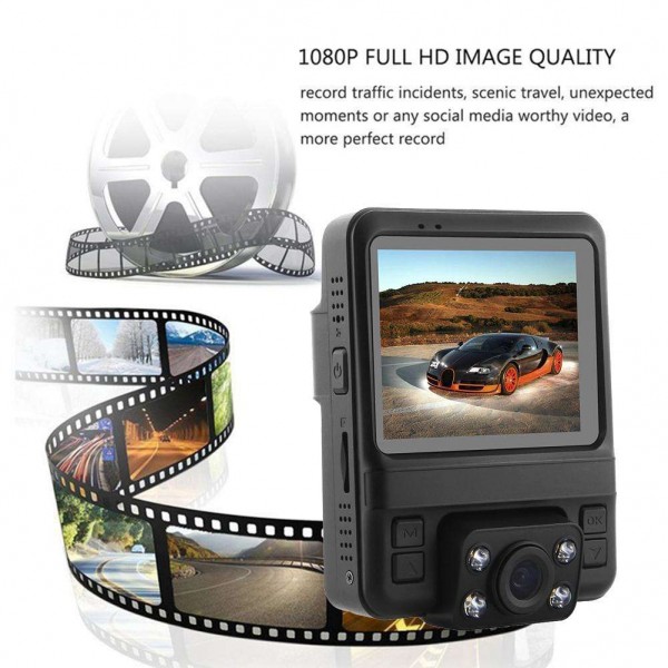 Mini Hidden 2.4in Dual Lens 1080P Car DVR Camera Night Vision Dash Cam GPS