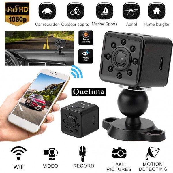 SQ13 1080P FHD Night Vision WiFi Car DVR Camera Dash Cam DV(Black)