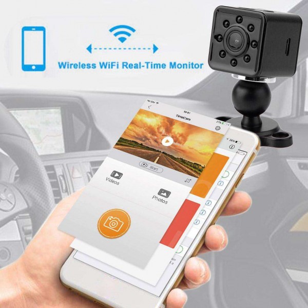 SQ13 1080P FHD Night Vision WiFi Car DVR Camera Dash Cam DV(Black)