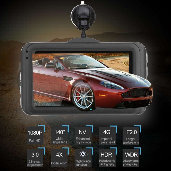 Anytek K18+ 3.0in 1080P FHD Car DVR Camera Video Recorder HDR Dash Cam