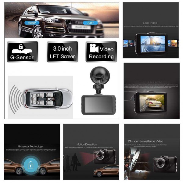 Anytek K18+ 3.0in 1080P FHD Car DVR Camera Video Recorder HDR Dash Cam