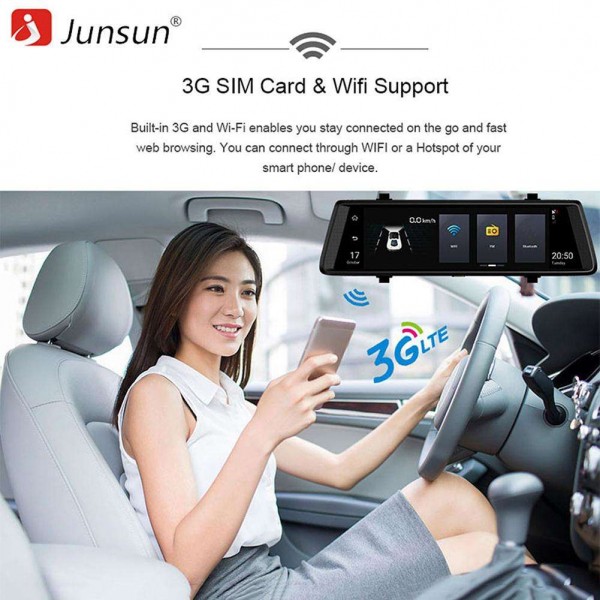 Junsun A900 3G Android 5.0 Dual Lens FHD 1080P GPS Car DVR Rearview Camera