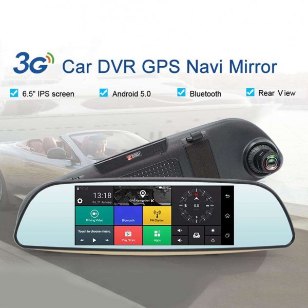 Junsun E515 3G Android 5.0 6.5 Inch FHD 1080P GPS Car DVR Rearview Camera