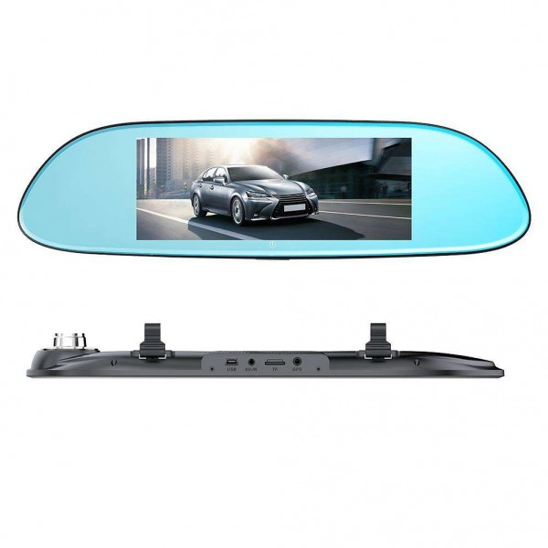 Anytek T80 7in 1080P Car Rearview Mirror DVR Camera Night Vision Dash Cam