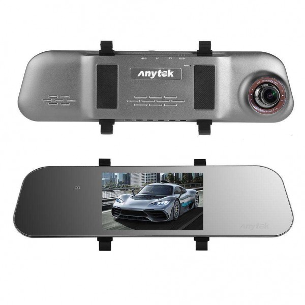 Anytek A80+ 5in Dual Lens 1080P Car Rearview Mirror DVR Camera Dash Cam