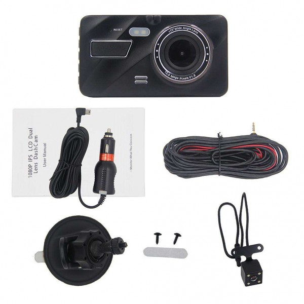 4.0in Touch Screen Dual Lens HD 1080P Car DVR Camera G-sensor Dash Cam