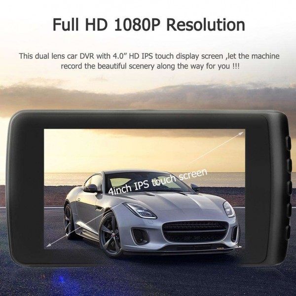 4in Dual Lens 1080P Car DVR Camera Video Recorder Motion Detection Dash Cam