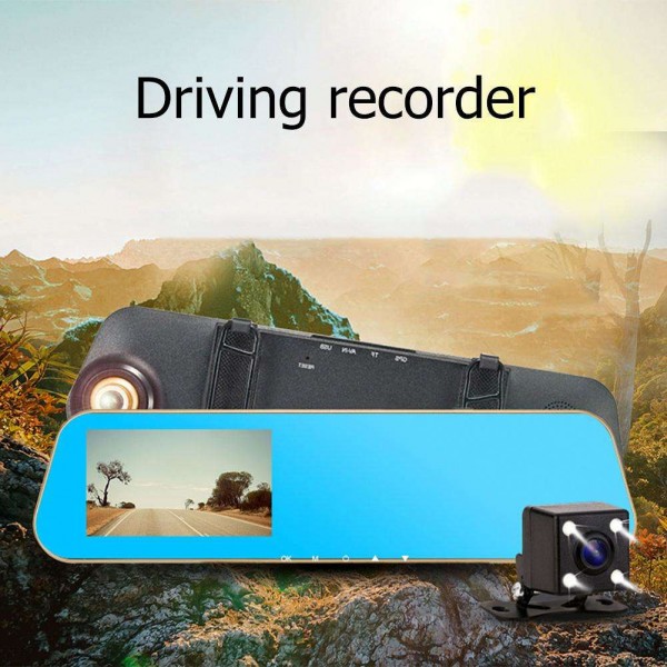 Car Camera DVR 4.3inch Dual Lens Video Recroder Parking Camcorder