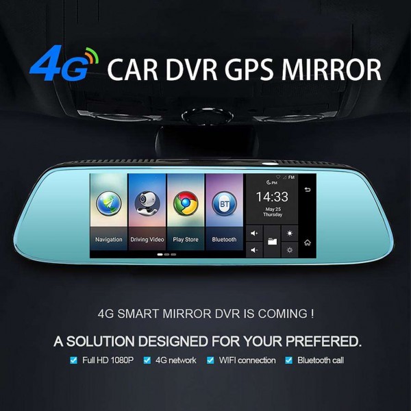 Junsun K716 Car Video 8in 4G DVR GPS Recorder Rearview Camera Dash Cam