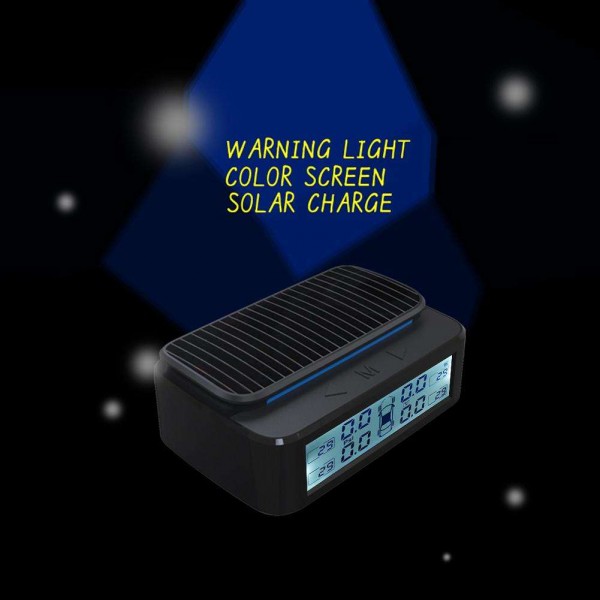 Solar Car TPMS Color Screen Tire Pressure Monitoring System with 4 Sensors