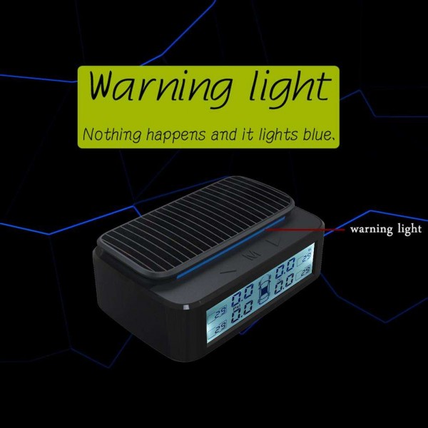 Solar Car TPMS Color Screen Tire Pressure Monitoring System with 4 Sensors