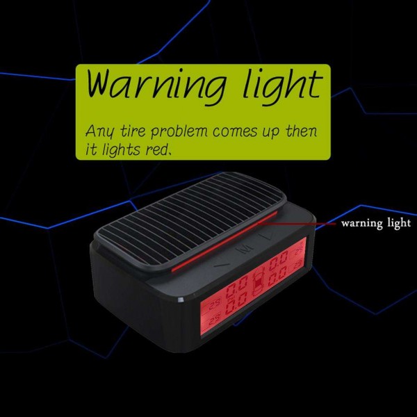 Solar Car TPMS Color Screen Tire Pressure Monitoring System with 4 Sensors