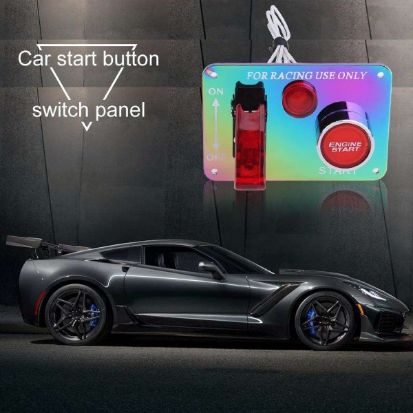 Colorful Race Car Ignition Accessory Engine Start Push Button Switch Panel