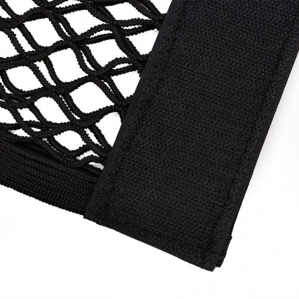 Car Back Rear Trunk Seat Elastic String Dual Layer Net Mesh Storage Bag