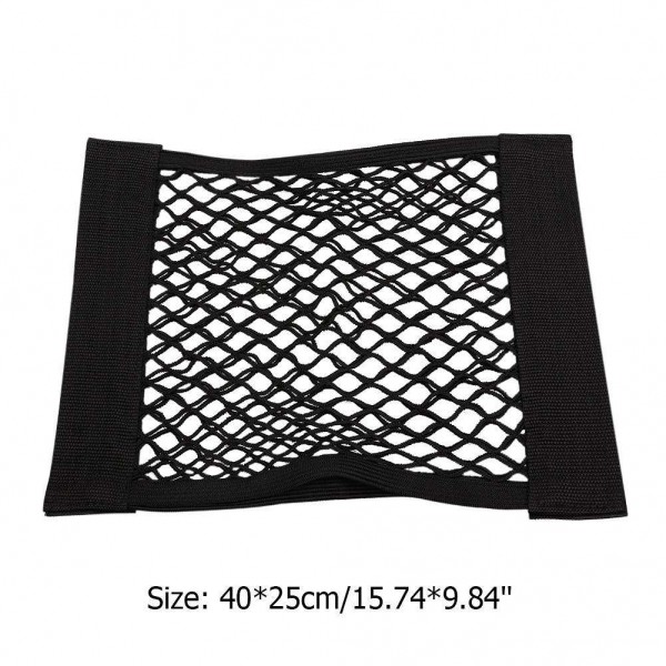 Car Back Rear Trunk Seat Elastic String Dual Layer Net Mesh Storage Bag