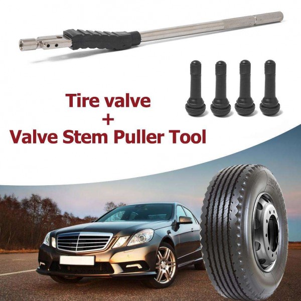 4pcs TR414 Snap-in Tire Rubber Valve Stems with Valve Stem Puller Tool